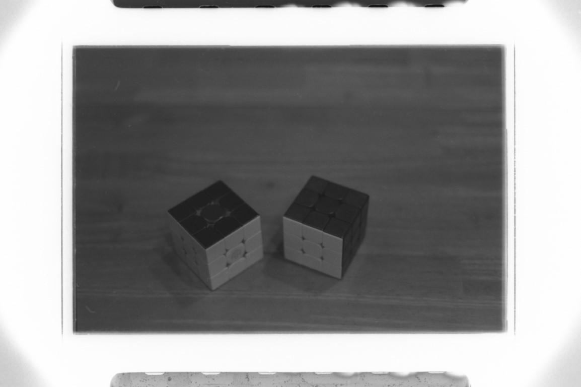 Two Rubik's Cubes, Blue Channel
